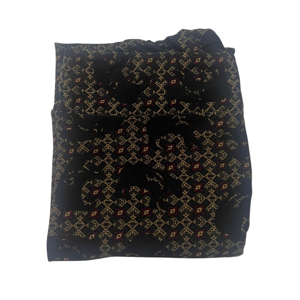 LuLaRoe TC Leggings Black‎ Longhorn Southwestern Geometric Print Soft Stretchy